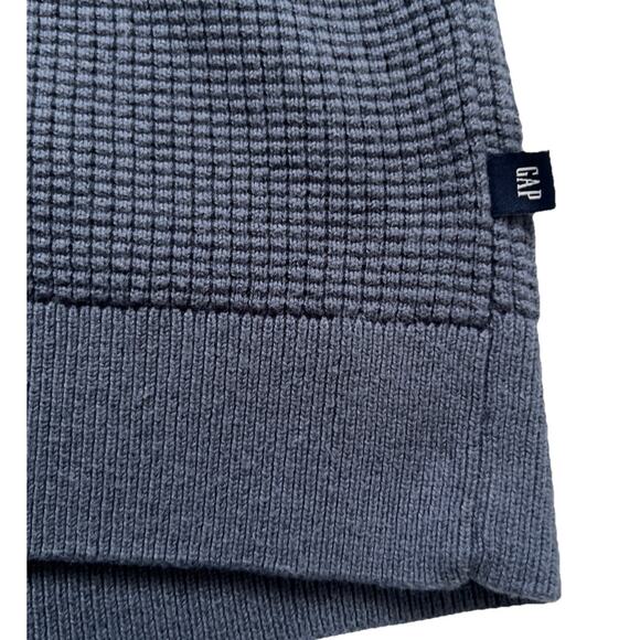 Gap Waffle Knit Sweater Mens XXL Blue Pullover Cotton Blend Crewneck Casual - Picture 6 of 11